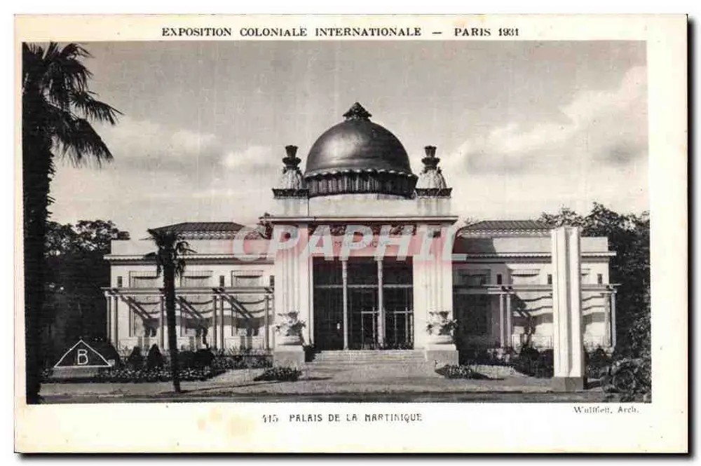 Palast der Martinique — Internationale Kolonialausstellung — Paris 1931 — Wulifelt, Arch. - Vorderseite