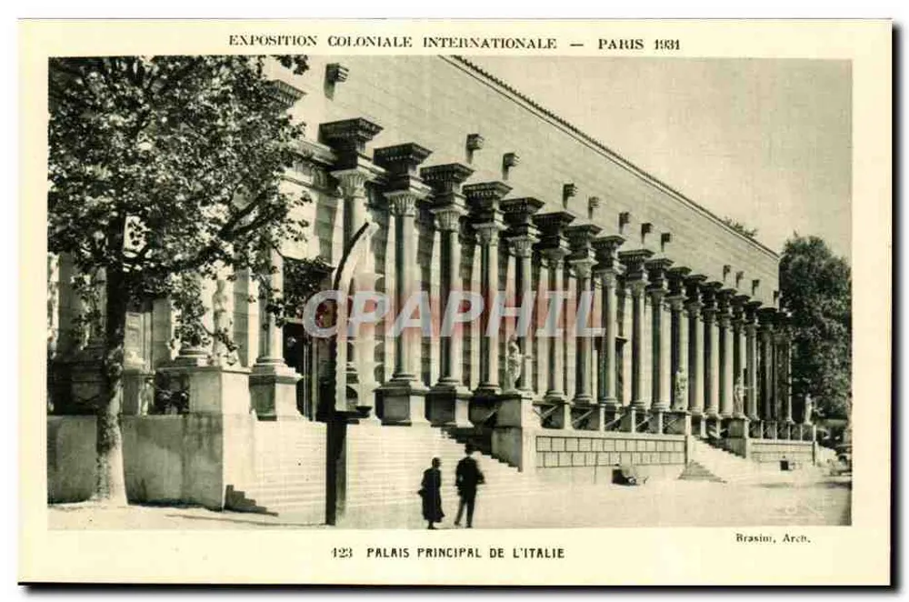 Hauptpalast Italiens — Internationale Kolonialausstellung — Paris 1931 — Brasini, Arch. - Vorderseite