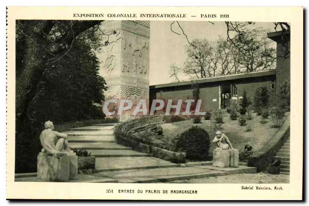 Eingang zum Palast von Madagaskar — Internationale Kolonialausstellung — Paris 1931 — Gabriel Vaissière, Arch. - Vorderseite