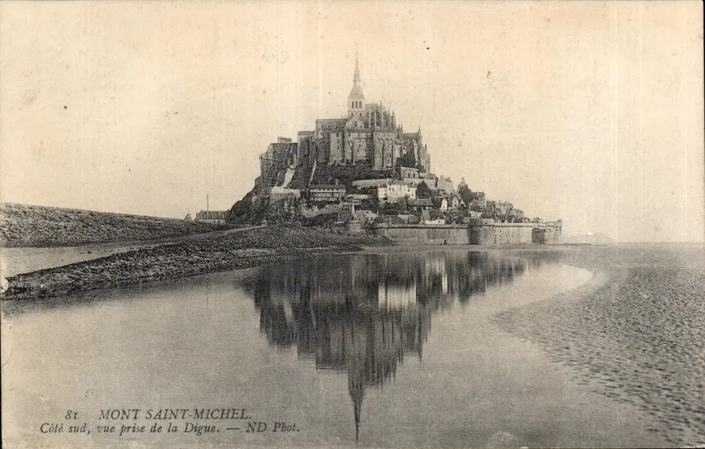 Mont Saint-Michel — Widok z Digue — ND Pbot. - Awers