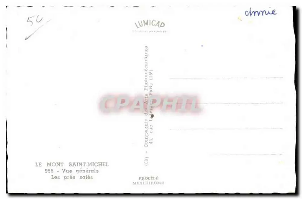 Mont Saint-Michel — Allgemeiner Blick auf die Salzwiesen — Verlag LUMICAP - Rückseite
