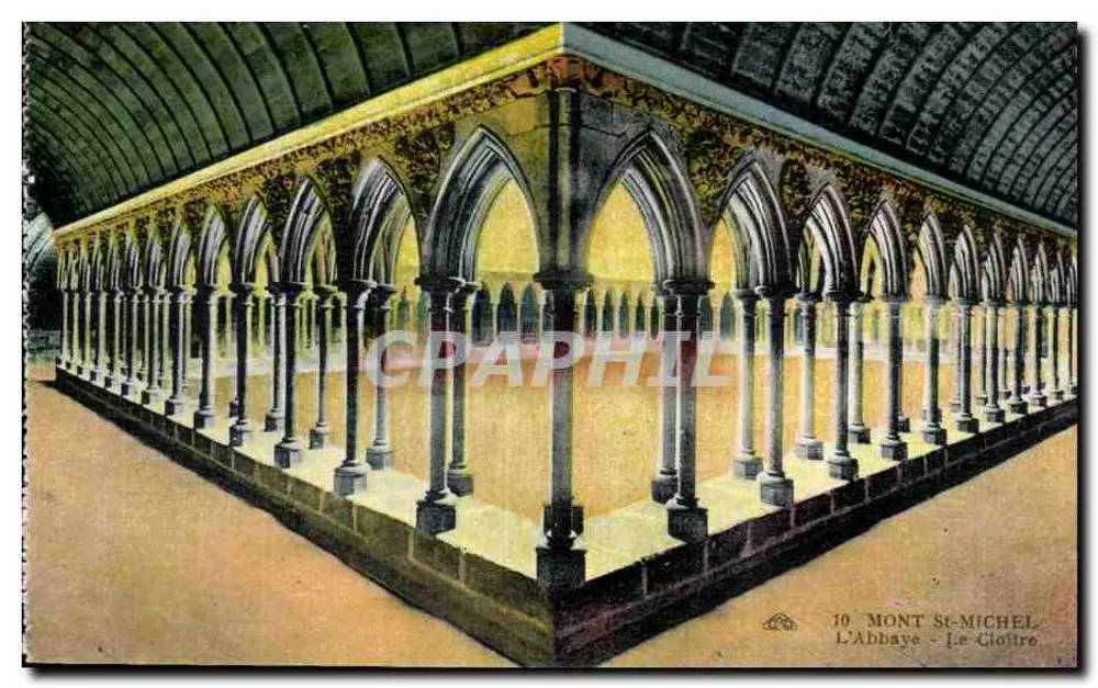 A Abadia - O Claustro — Mont-Saint-Michel — editor: Atelier des Arts Photographiques, Strasbourg — n° 10 - Frente