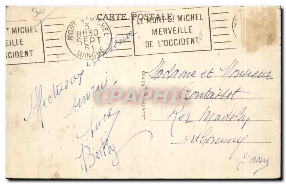Monte-Santo-Michel — Efeito da Lua — Loïc, n° 844 - Verso