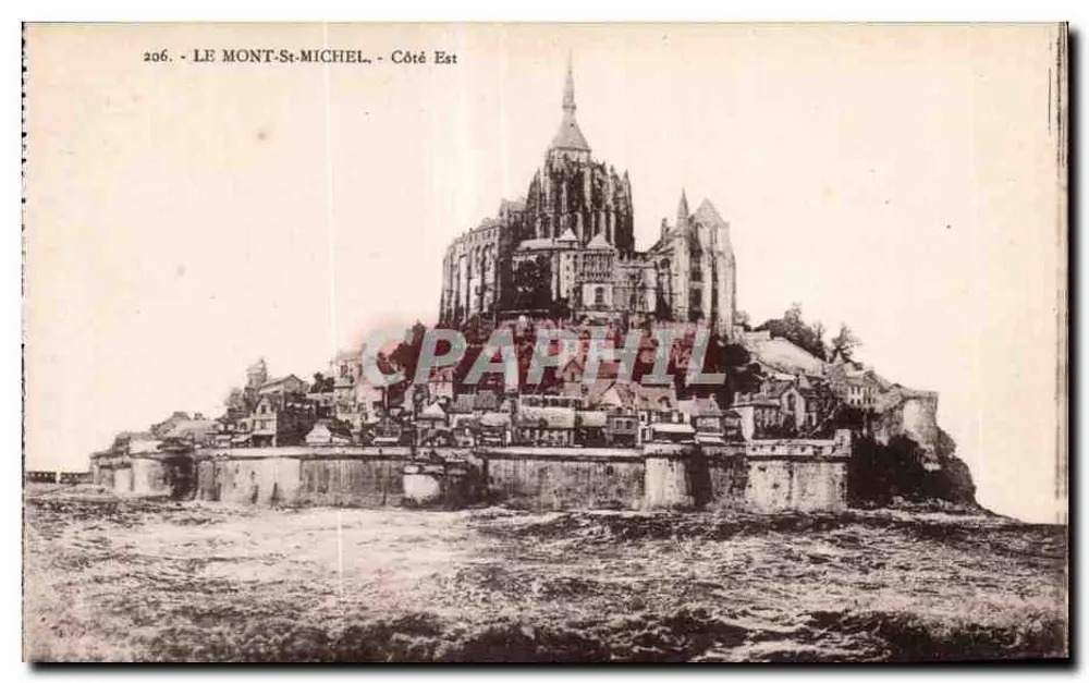 O Mont-Saint-Michel - Lado Leste — editor Laurent-Nel Reunnes, n° de série 206 - Frente