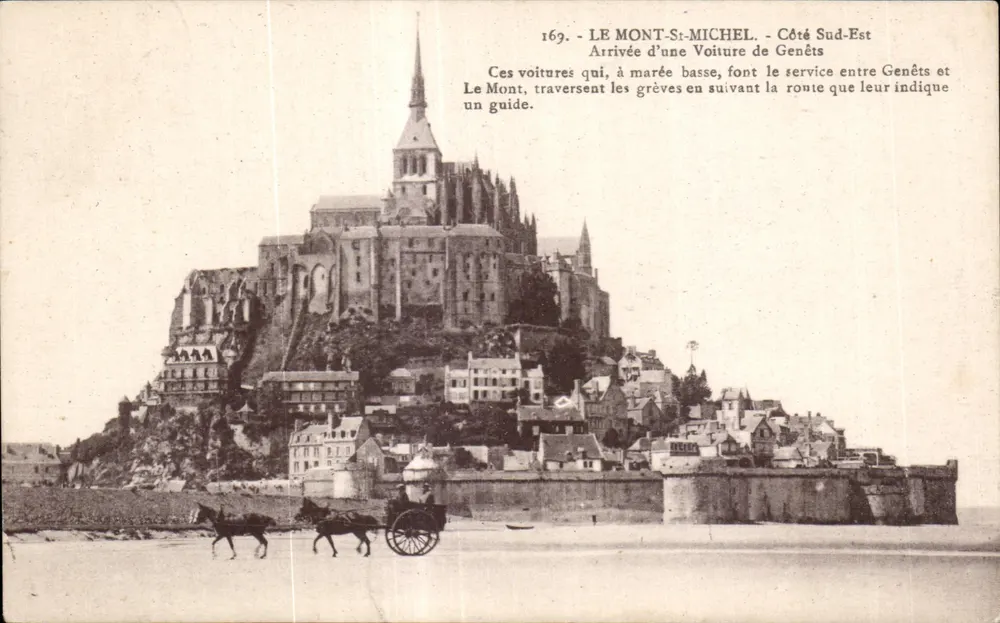Mont-Saint-Michel — Südostseite — Ankunft eines Genêts-Kutschens — n°169 - Vorderseite
