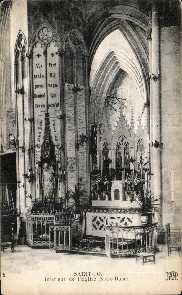 Saint-Lô. Innenansicht der Kirche Notre-Dame — Imp. Crété, Saint-Lô, n°6 - Vorderseite