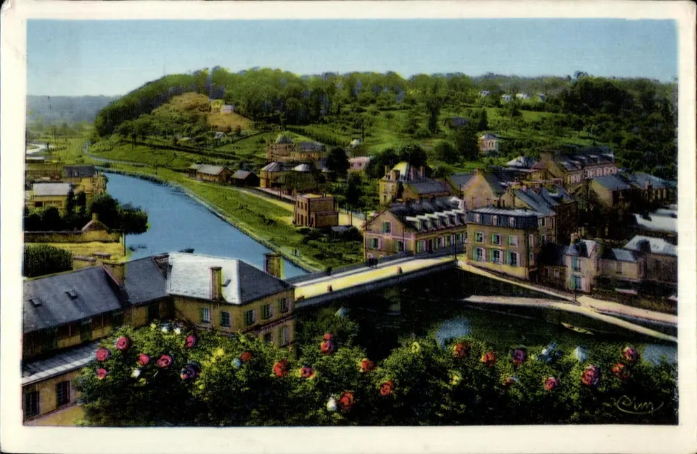 St-Lô (Manche) — Die Brücke über die Vire von der Falaise aus gesehen — Combina DR. MACON - Vorderseite