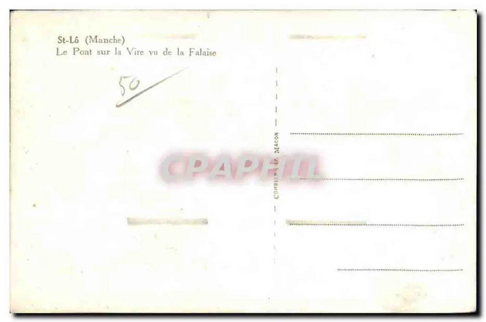 St-Lô (Manche) — Die Brücke über die Vire von der Falaise aus gesehen — Combina DR. MACON - Rückseite