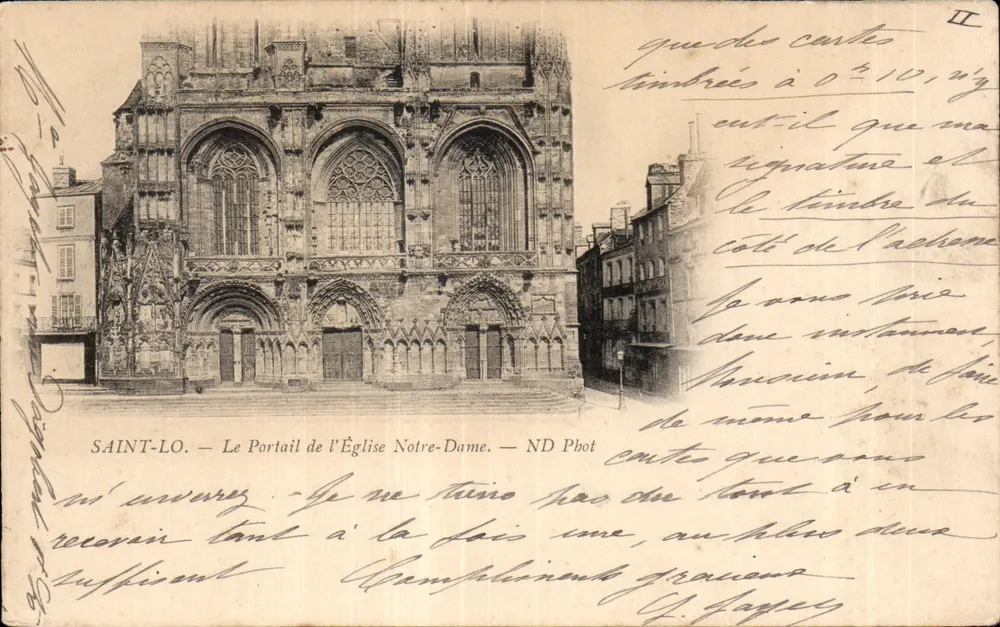 Saint-Lô — Der Portal der Kirche Notre-Dame — ND Phot - Vorderseite