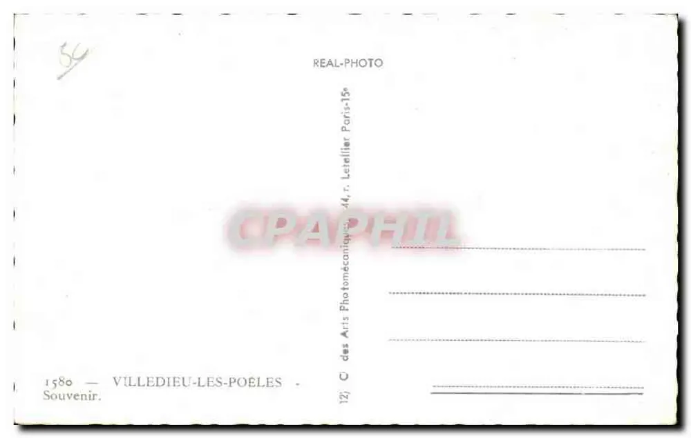 Villedieu-les-Poêles — Herstellung von Kupferartikeln, Die Kirche, Place de la République — C. Letellier, Paris - Rückseite