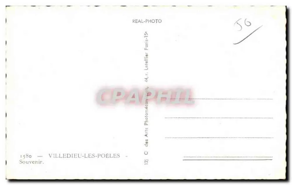 Villedieu-les-Poêles — Herstellung von Kupferartikeln, Die Kirche, Place de la République — C. des Arts Photomacopou, Paris - Rückseite