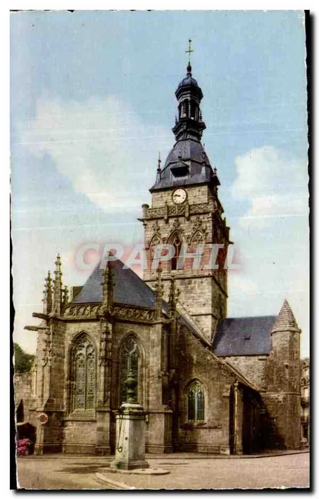 Villedieu-les-Poêles — Die Kirche — Excl. Imp. Pap. Hautraux et Fils, Paris - Vorderseite