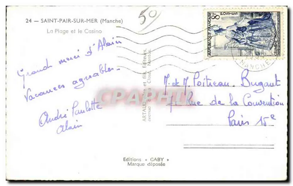 Saint-Pair-sur-Mer — Die Strandpromenade und das Casino — Éditions SABY - Rückseite