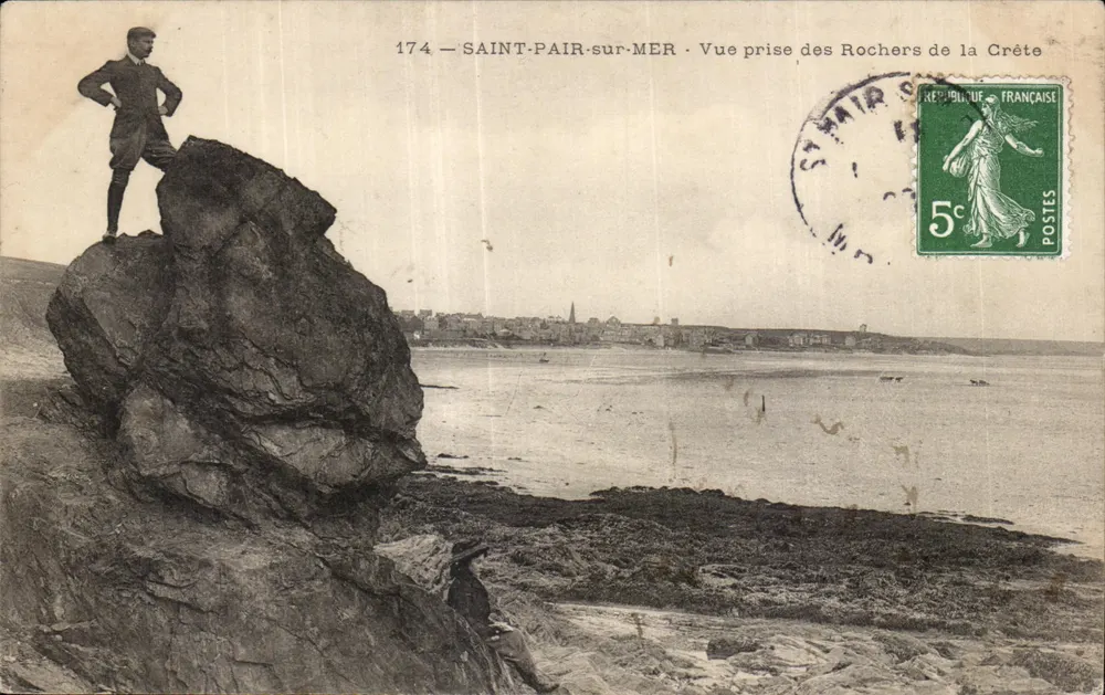 SAINT-PAIR-sur-MER — Ansicht vom Rochers de la Crête — unbekannter Verleger, Nr. 174 - Vorderseite