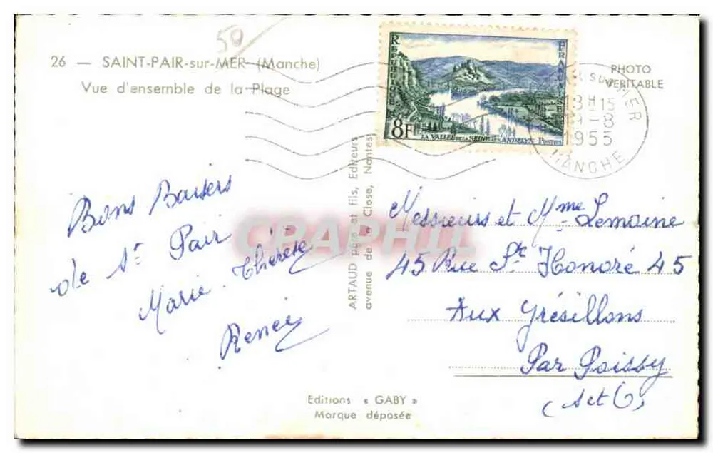 Saint-Pair-sur-Mer — Überblick über den Strand — Editions Gaby - Rückseite