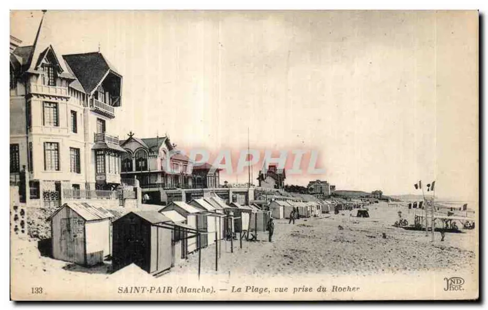 Saint-Pair (Manche) — A Praia, vista tirada do Rochedo — ND Phot. - Frente