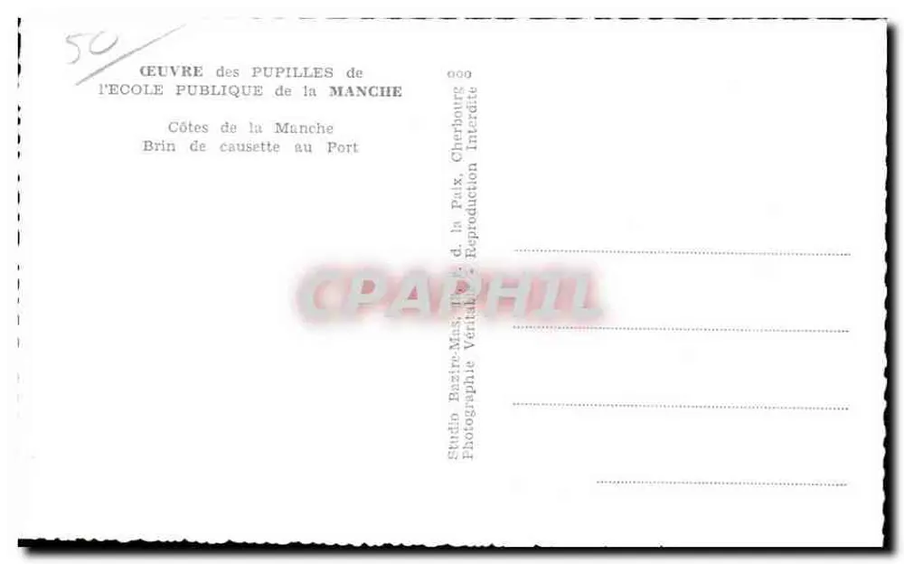Côtes de la Manche — Um momento de conversa no Port — Studio Bezaire-Mas, Cherbourg - Verso