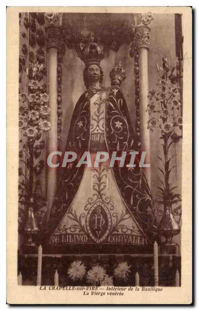 La Chapelle-sur-Vire — Innenraum der Basilika — Die verehrte Jungfrau - Vorderseite