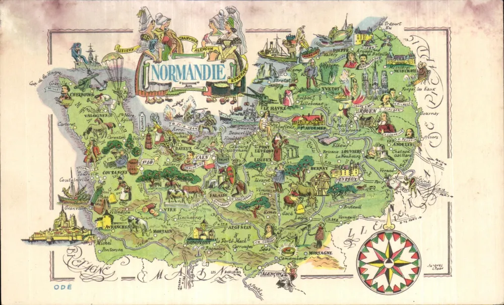 Normandie — carta postal ilustrada — Vempierre, Paris - Frente