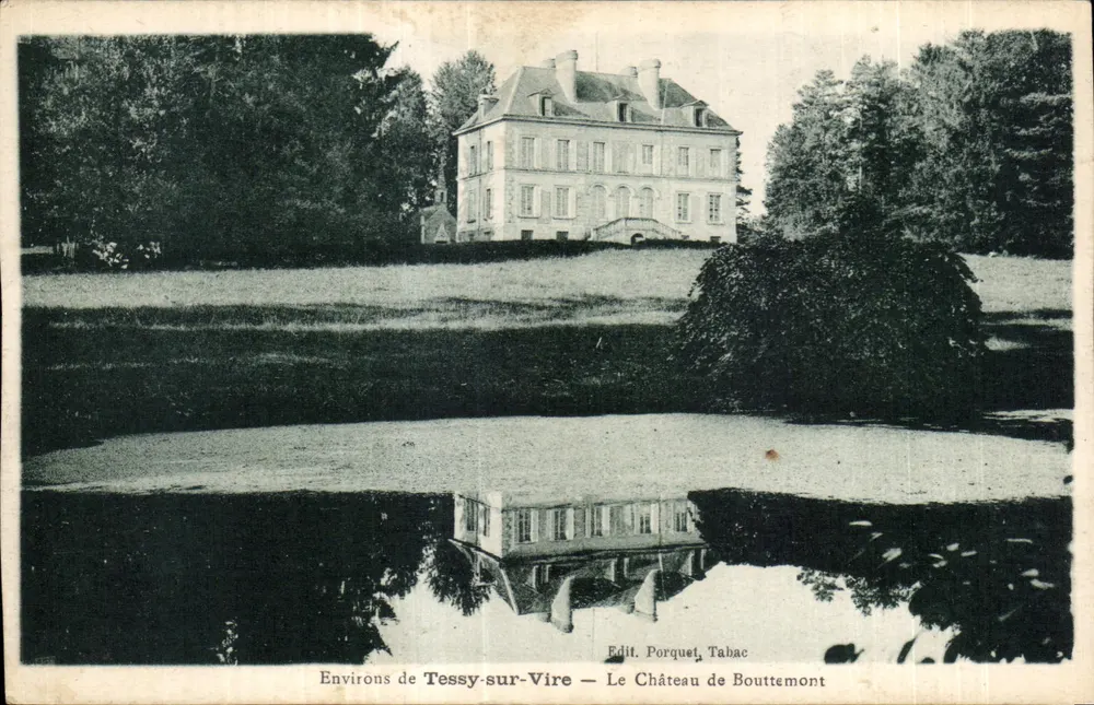 Umgebung von Tessy-sur-Vire — Schloss Bouttemont — Édit. Porqueu, Tabac - Vorderseite