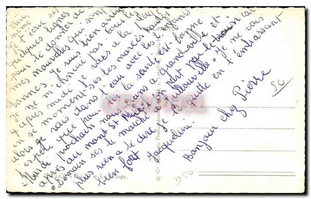 Praia de Sainte-Adresse — vista animada com cabines e guarda-sóis — editor C.P. (Cie des Cartes Postales) - Verso