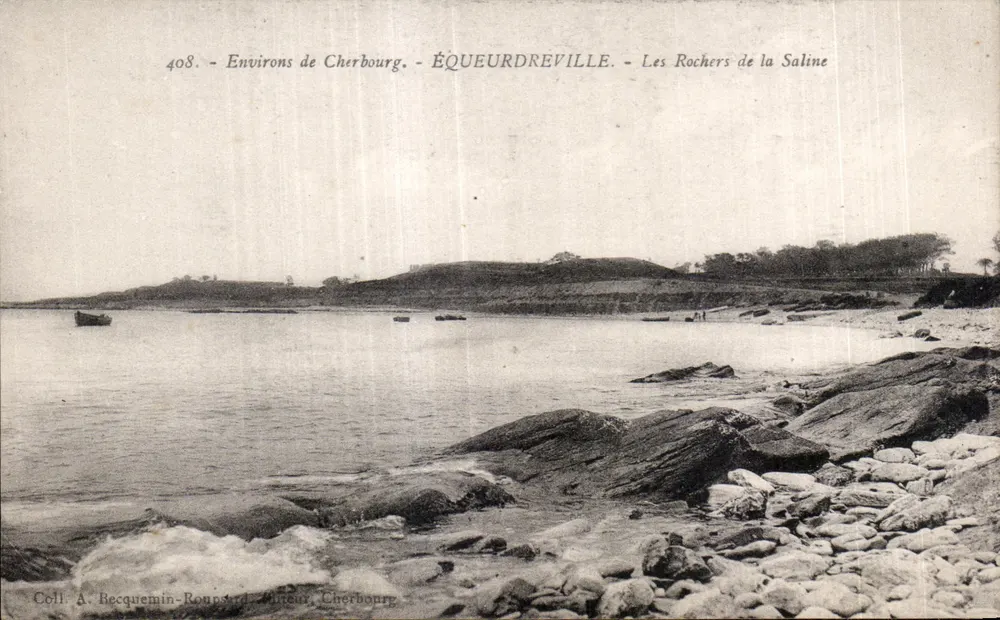 Équeurdreville — Die Felsen der Salzwerke — Sammlung A. Becquemin-Roupsard, Verleger Cherbourg - Vorderseite
