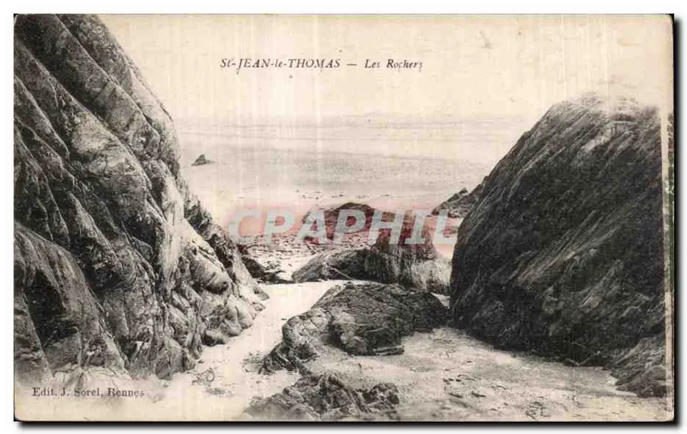 St-Jean-le-Thomas — Les Rochers — Edit. J. Sorel, Rennes - Frente