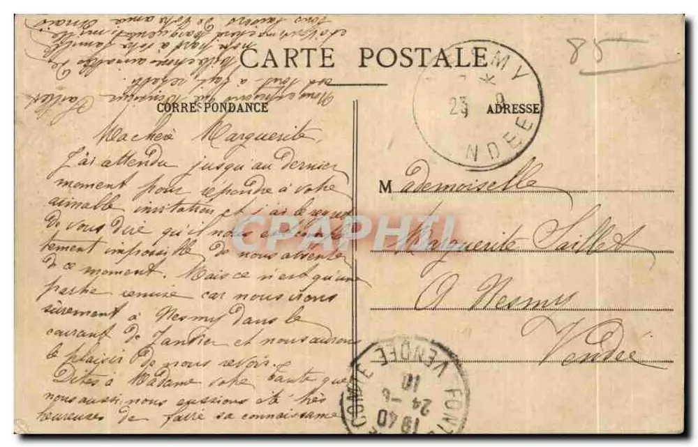 Fontenay-le-Comte — Das Schloss — Verlag: G. Duhem, Fontenay-le-Comte - Rückseite