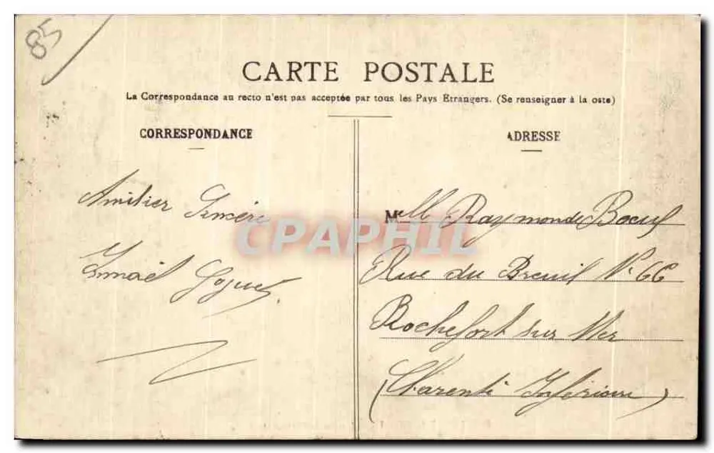 Fontenay-le-Comte — Garten des Rathauses — Edition J. Garnier - Rückseite