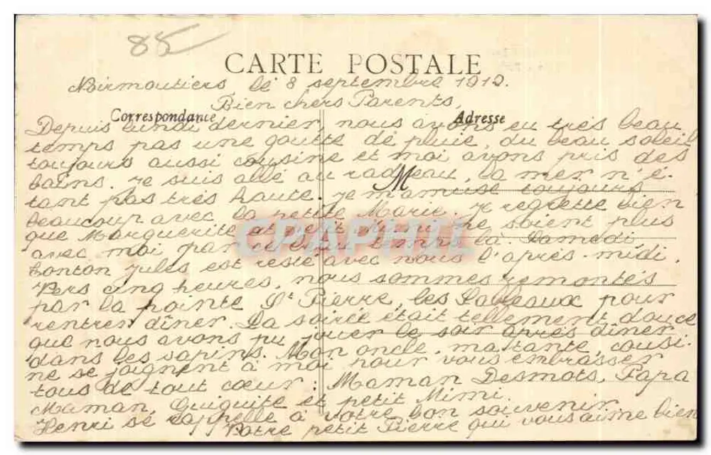 Noirmoutier - Beis de la Chaise - L'Anse Rouge — Artlaud-Nozais, Nantes, n°56 - Rückseite