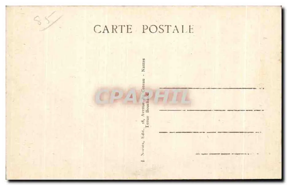 Barbatre (Ilha de Noirmoutier) — carro na estrada costeira — editor N. Nozais, Nantes - Verso