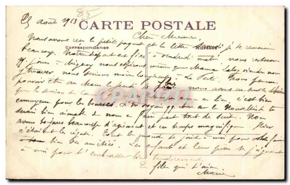 Insel Noirmoutier (Vendée) — Fischerboote, die auf die Flut warten — unbekannter Verleger, Nr. 3819 - Rückseite