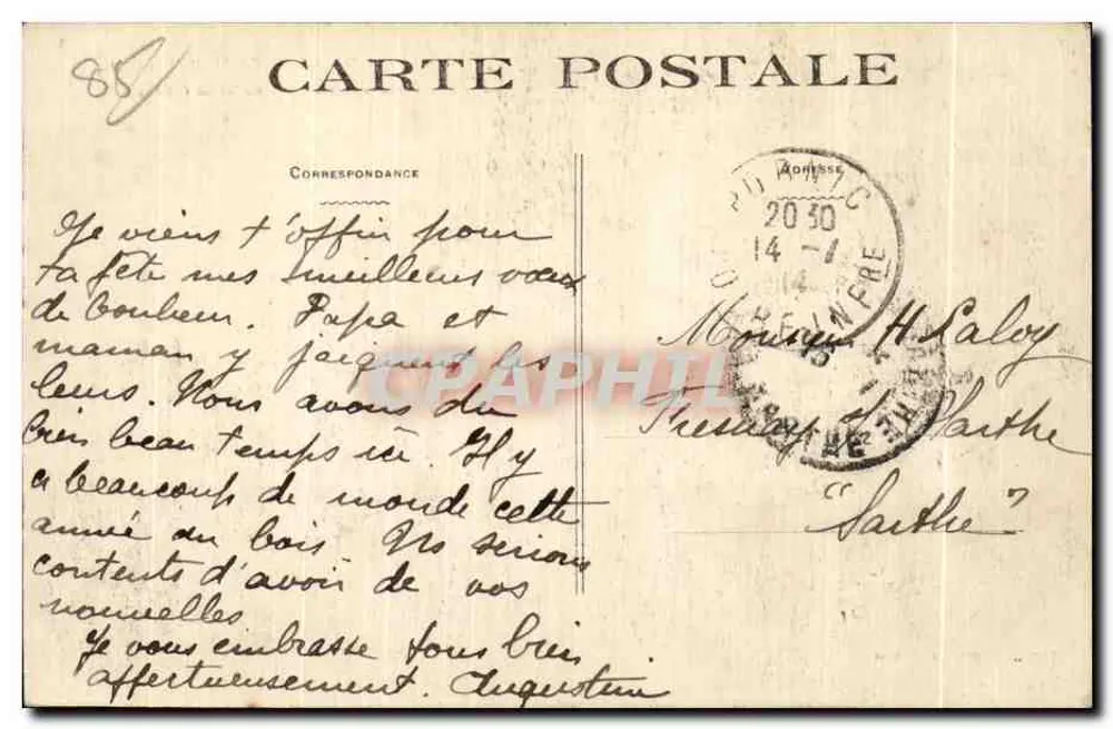 Ile de Noirmoutier (Vendée) — Rochers de l'Anse du Beau Rivage — Verleger nicht identifiziert, Nr. 1172 - Rückseite