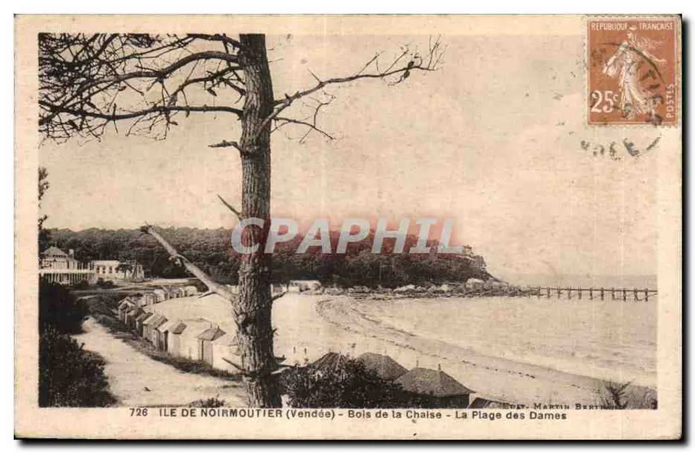 Insel Noirmoutier (Vendée) — Bois de la Chaise — La Plage des Dames — Verlag: Martin Bertin, n°726 - Vorderseite