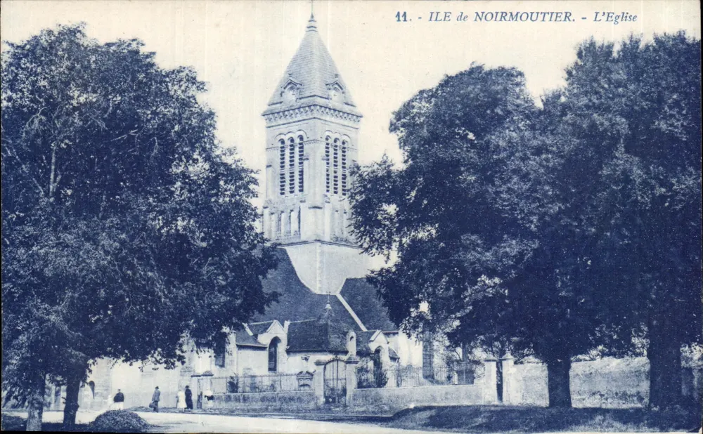Ilha de Noirmoutier — A Igreja — cartão postal n°11, editado por M. L. ALOY - Frente