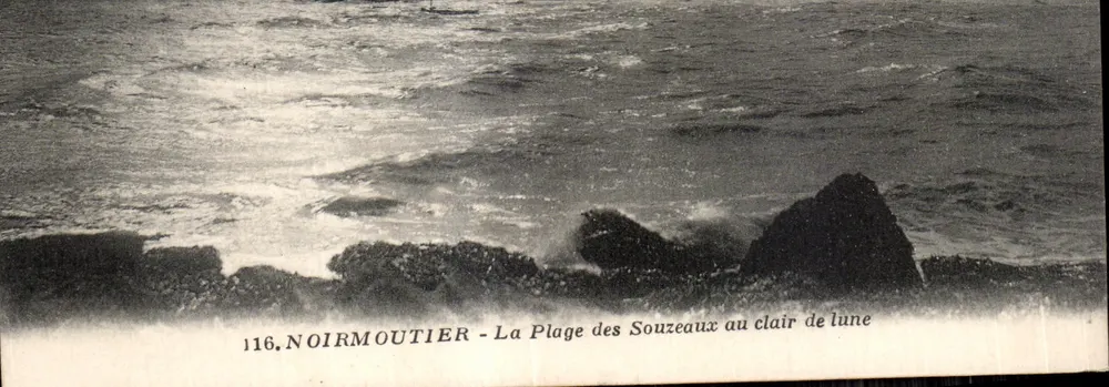 Noirmoutier — Der Strand der Souzeaux im Mondlicht — J. Nozaïs, Verlag Nantes - Vorderseite