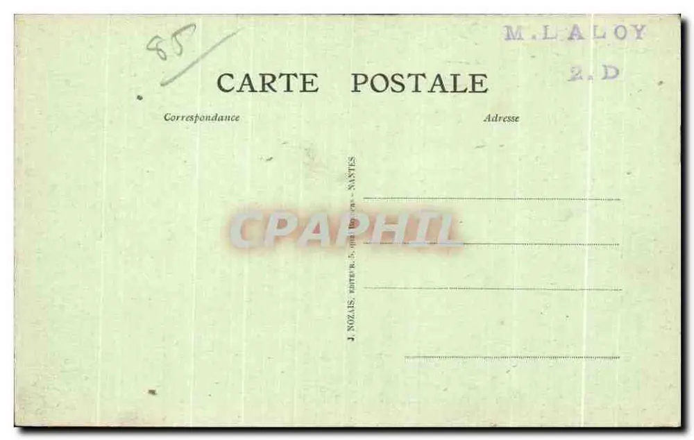 Insel Noirmoutier - Die Stadt, Ansicht von Gaillardin — J. Nozais, Nantes - Rückseite