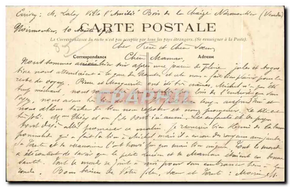 Noirmoutier (Vendée) - Holz des Stuhls - Die Gasse der Seufzer — Verlag 1193 - Rückseite