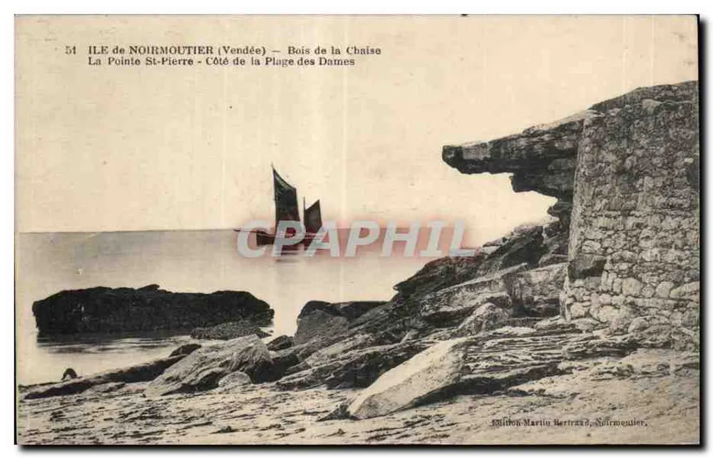 Insel Noirmoutier (Vendée) — La Pointe St-Pierre, Küste der Plage des Dames — Edition Martin Bertrand, Noirmoutier - Vorderseite