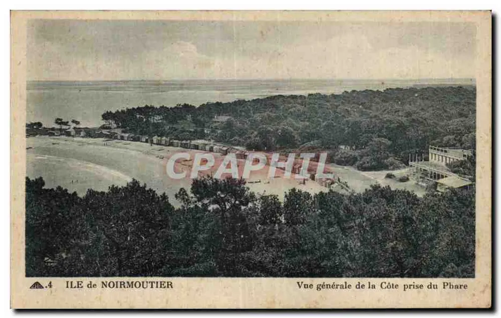 Insel Noirmoutier — Allgemeiner Blick auf die Küste vom Leuchtturm aus — CI des Arts Photomécaniques, Paris - Vorderseite