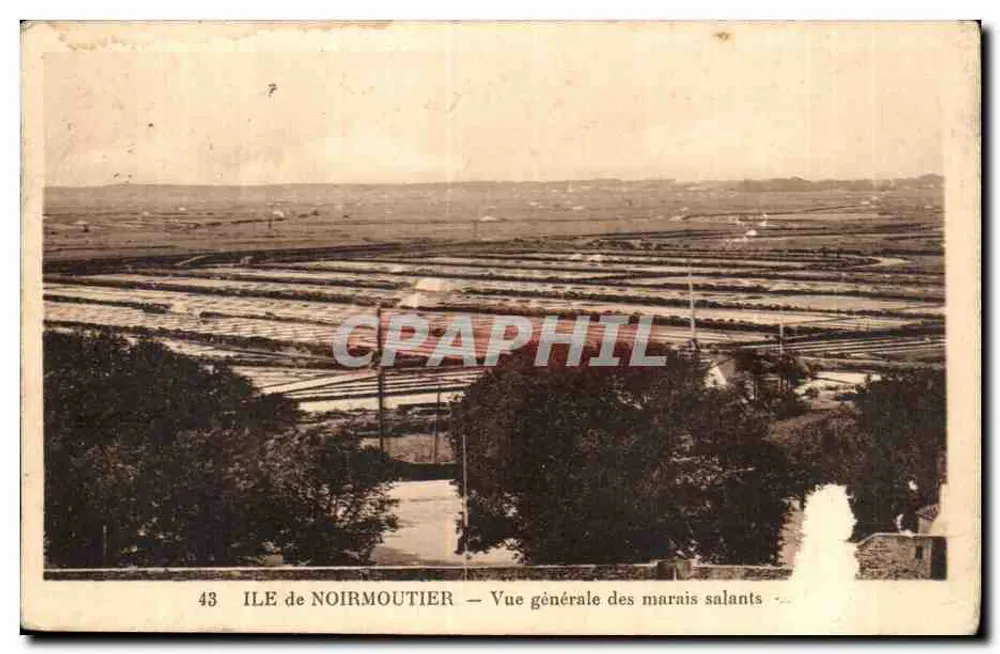 Île de Noirmoutier — Allgemeiner Blick auf die Salzseen — Cie des Arts Photomécaniques, Strasbourg-Schiltigheim, Nr. 43 - Vorderseite