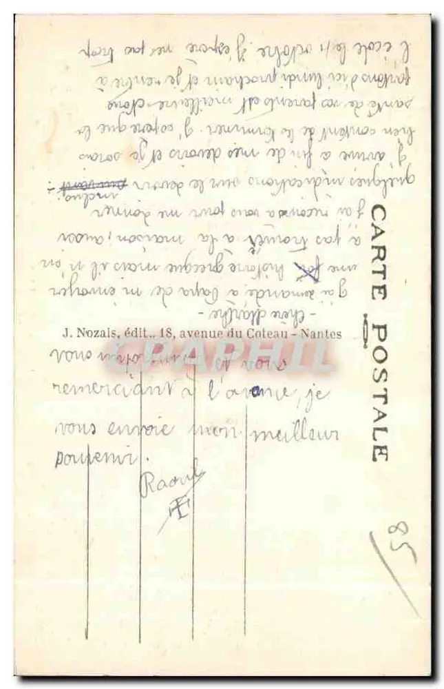 Noirmoutier (Vendée) — Ansicht von La Tour Plantier - Bois de la Chaize — J. Nozais, Verlag, 18, avenue du Coteau - Nantes - Rückseite