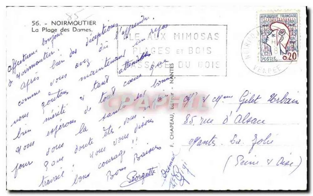 Praia das Damas — Noirmoutier — editor F. Chapeau, n°56 - Verso