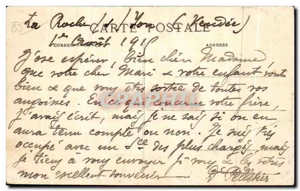 LA ROCHE-sur-YON (Vendée) — A Praça das Armas — editor Nantes, n° 1575 - Verso
