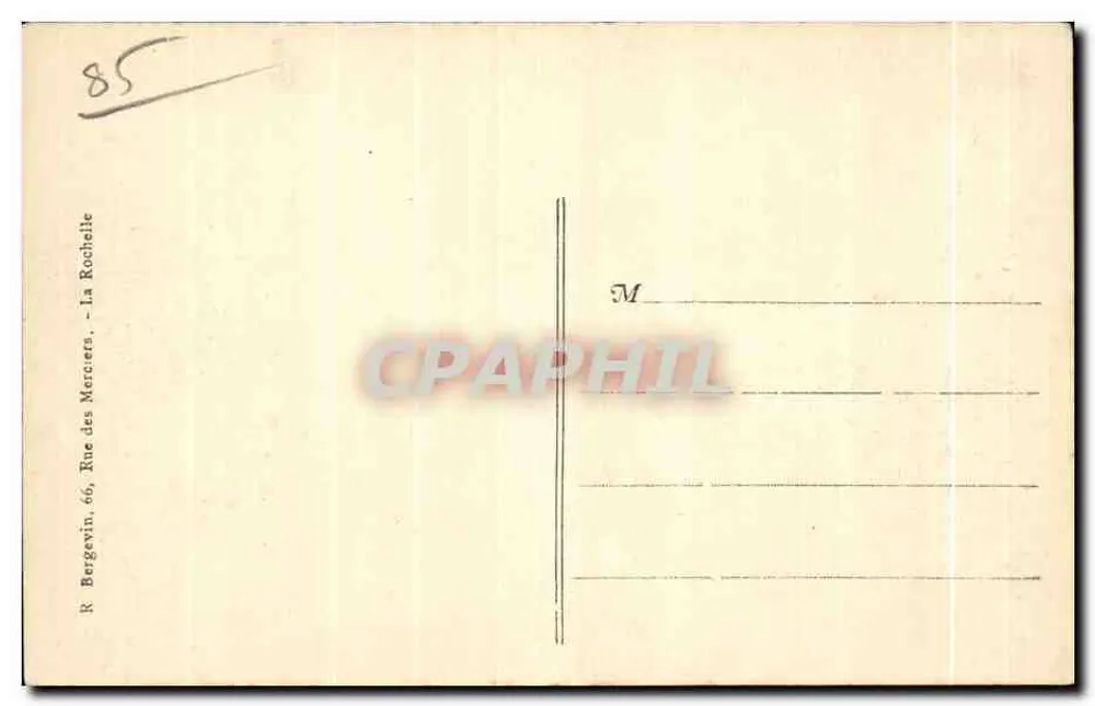 Igreja de La Roche-sur-Yon — vista do edifício com seus dois campanários — editor R. Bergewin, n° 3017 - Verso