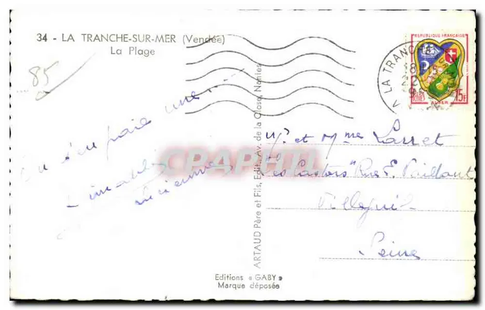 La Tranche-sur-Mer — praia animada — Edições Gaby - Verso