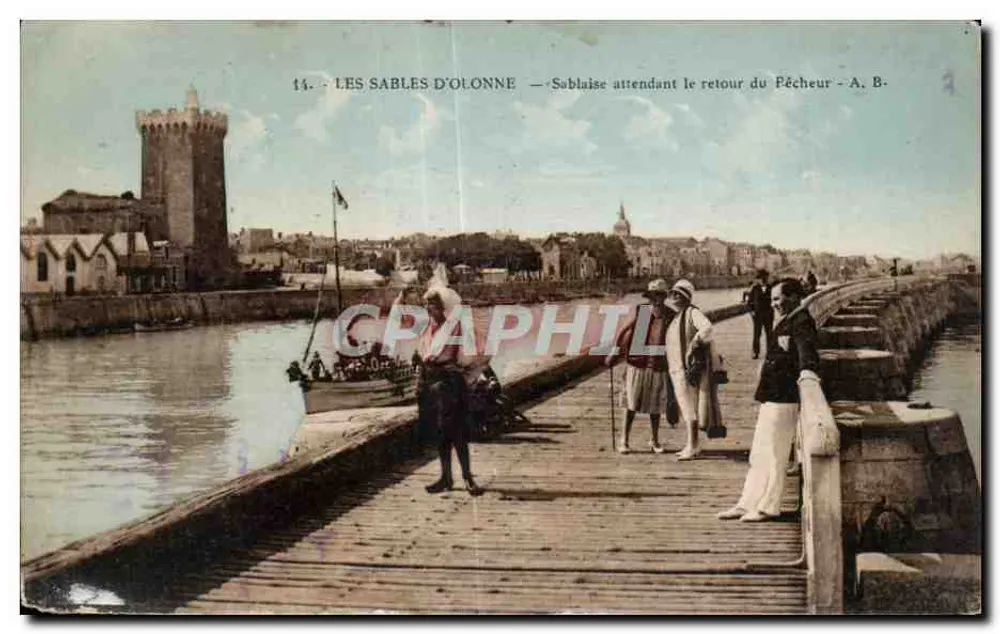 Les Sables d'Olonne — Sublaise wartet auf den Rückkehr des Fischer — A. B. - Vorderseite