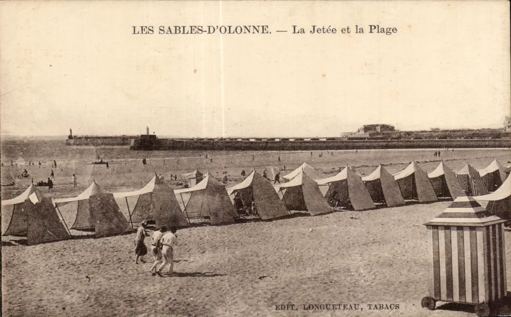 Les Sables-d'Olonne — A Doca e a Praia — Ed. Longueteau, Tabacs - Frente