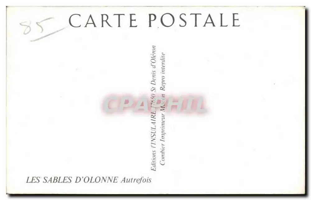 Les Sables-d'Olonne — Allgemeiner Blick auf den Remblai — Éditions Combier, n° 2256 - Rückseite