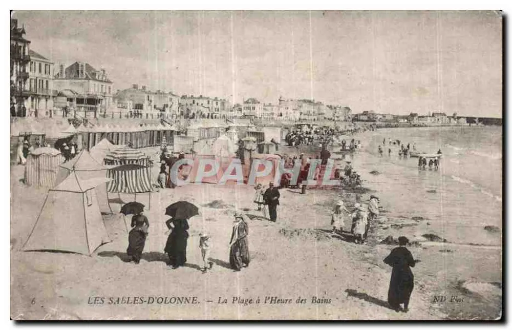 Les Sables-d'Olonne — Die Strandpromenade zur Badezeit — ND Piot - Vorderseite